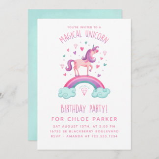 Einladung von Unicorn Rainbow zum Geburtstag