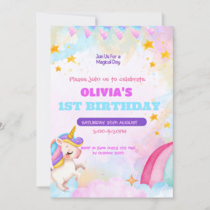 Einladung von Unicorn zum Geburtstag 1. Geburtstag