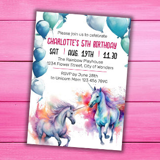 Einladung von Unicorn zum Geburtstag | Einhorn-Par