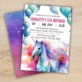 Einladung von Unicorn zum Geburtstag | Einhorn-Par
