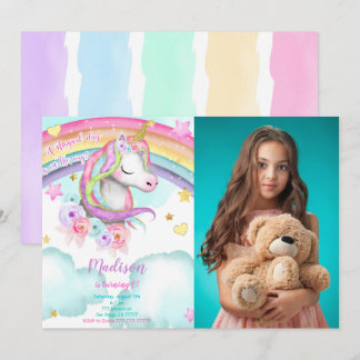 Einladung von Unicorn zum Geburtstag Foto