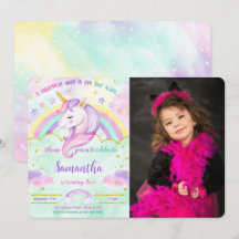 Einladung von Unicorn zum Geburtstag Foto