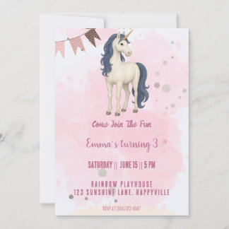 Einladung von Unicorn zum Geburtstag - Magische Gi