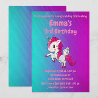 Einladung von Unicorn zum Geburtstag - Super Niedl