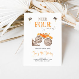 Einladung von VIER Speed Orange Monster Truck