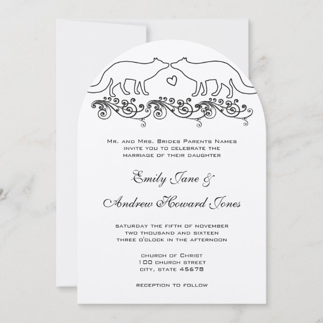 Einladung von Vintagen Füchsen (Vorderseite)