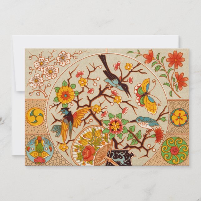 Einladung von Vögeln und Schmetterlingen (Vorderseite)