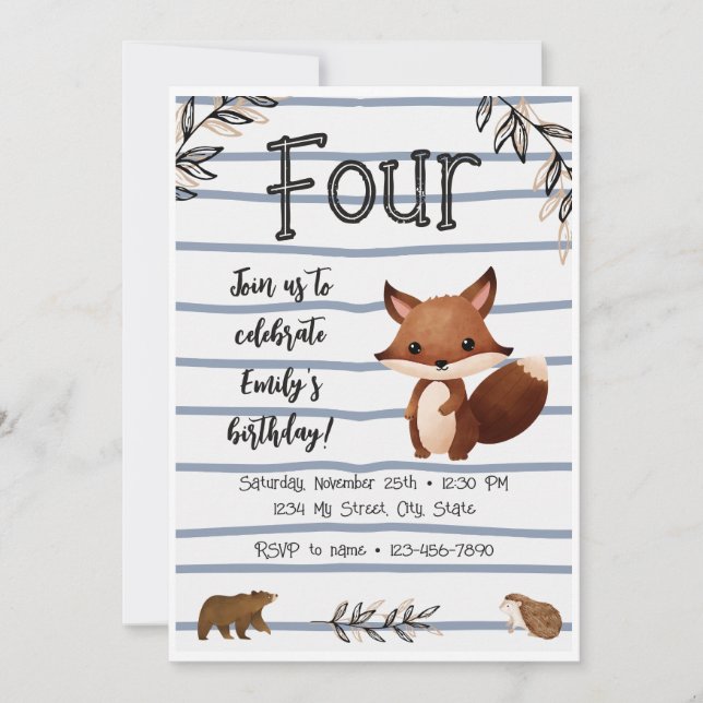 Einladung von Wäldern zum Geburtstag (Vorderseite)