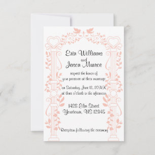 Einladung von Weinreben und Kolonnen