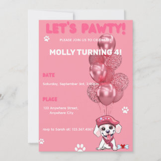 Einladung von Welpen-Hund zum Geburtstag