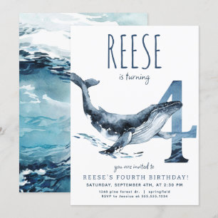 Einladung von Whale zum vierten Geburtstag