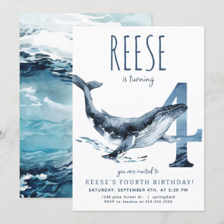Einladung von Whale zum vierten Geburtstag