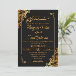 Einladung von White and Gold Nikkah