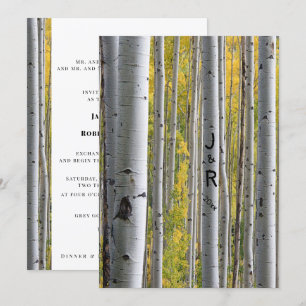Einladung von White Birch Trees Gay Wedding