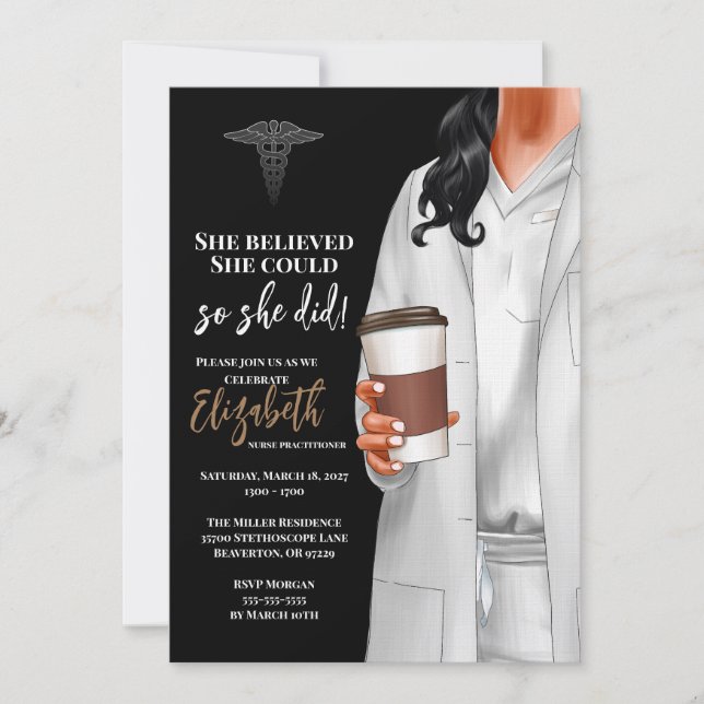 Einladung von White Coat Medical School Abschluss (Vorderseite)