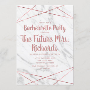 Einladung von White Marble Geo Junggeselinnen-Absc