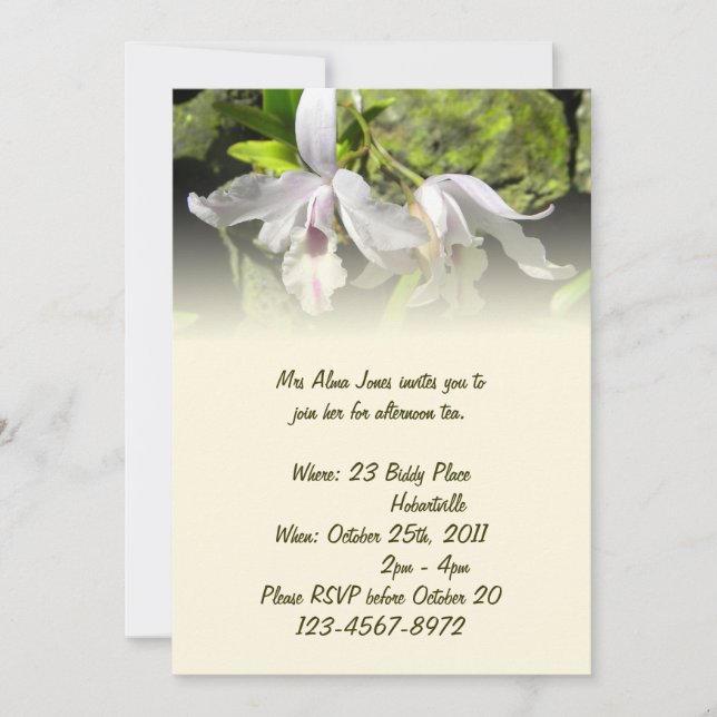 Einladung von White Orchids (Vorderseite)