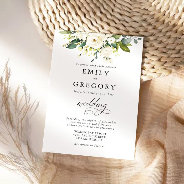 Einladung von White Roses zum Hochzeitsfeiern (Von Creator hochgeladen)