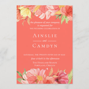 Einladung von Wispy Painted Floral Wedding