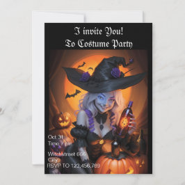 Einladung von Witchy Halloween-Party