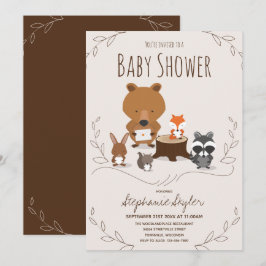 Einladung von Woodland Animal Baby Shower