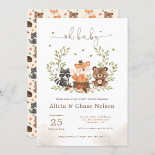Einladung von Woodland Animals Baby Boy Shower