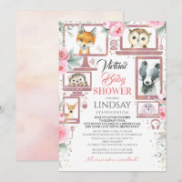 Einladung von Woodland Animals Virtual Baby Shower