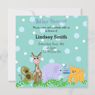 Einladung von Zoo Animal Baby Shower