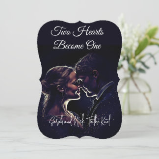 Einladung von zwei Herzen wird eins