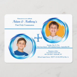 Einladung von zwei Jungen zum religiösen Foto
