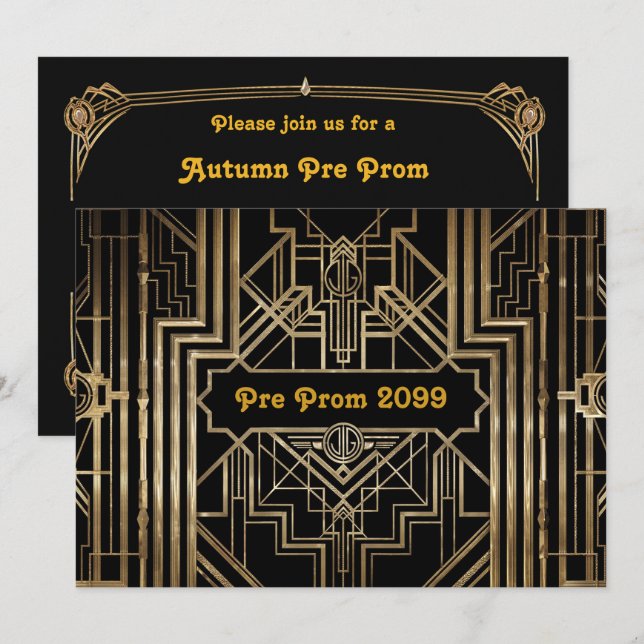 Einladung vor der Prom, Quinceanera, Gatsby V3 (Vorne/Hinten)