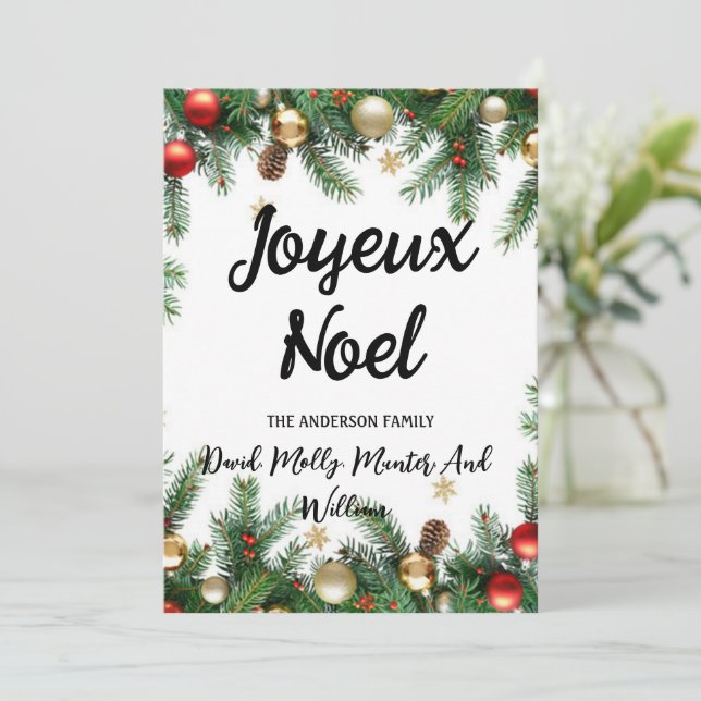 Einladung Weihnachten wunderbar einzigartig (Stehend Vorderseite)