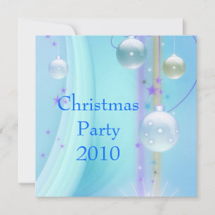 Einladung Weihnachtsfeier Blau & Silber