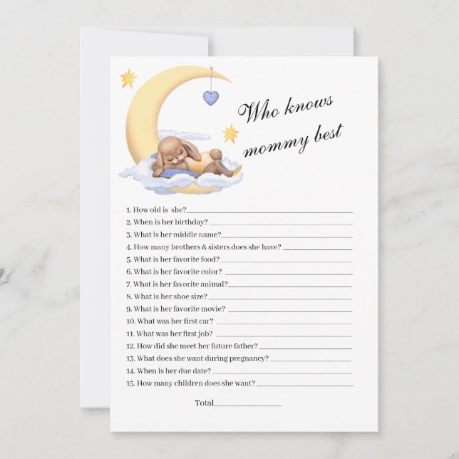 Einladung Wer Mami am besten kennt. (Vorderseite)