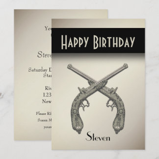 Einladung zu antiken Guns zum Geburtstag
