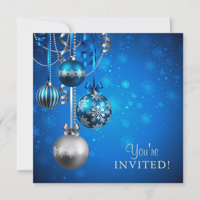Einladung zu Blue and Silver Corporate Holiday Par (Vorderseite)