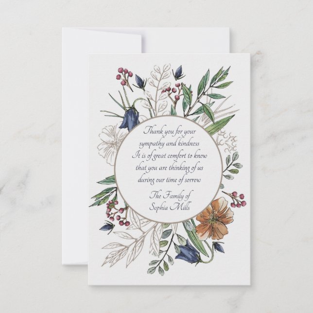 Einladung zu Blume im Beileid (Vorderseite)