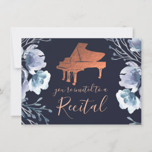 Einladung zu Blume in Piano-Blau