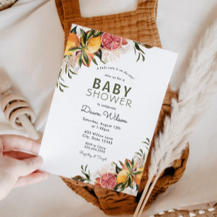 Einladung zu Citrus und Greenery Baby Brunch