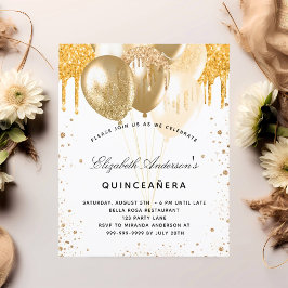 Einladung zu den Weißgoldballons von Quinceanera