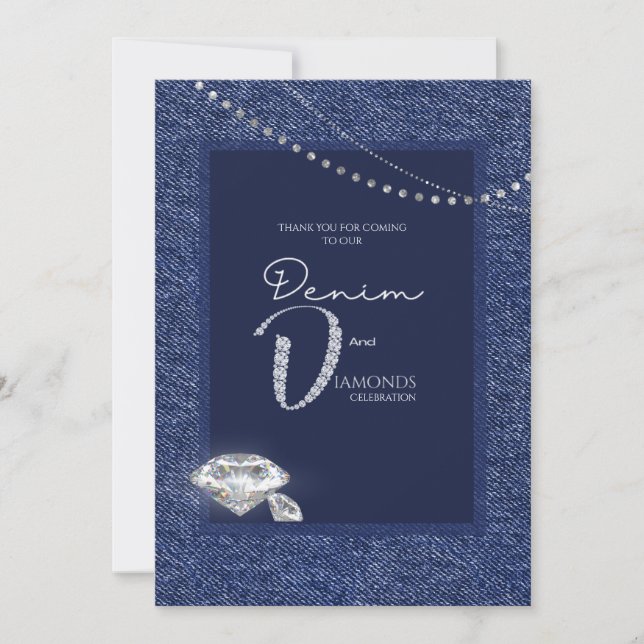 Einladung zu Denim und Diamanten (Vorderseite)