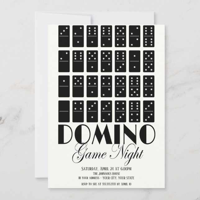 Einladung zu Domino Game Night (Vorderseite)