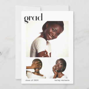 Einladung zu drei Fotocollage Graduation Party