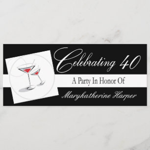 Einladung zu einem 40. Geburtstags Cocktail Party
