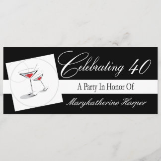 Einladung zu einem 40. Geburtstags Cocktail Party