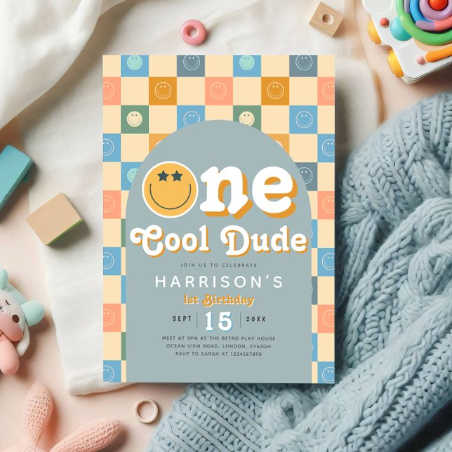 Einladung zu einem Coolen Typ Boys Retro 1. Geburt (Von Creator hochgeladen)