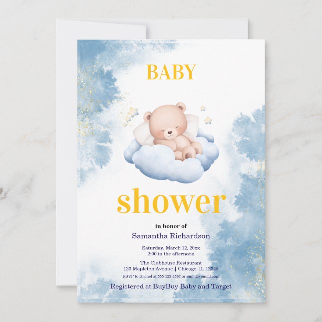 Einladung zu einem Empfang für unseren kleinen Bär (Vorderseite)