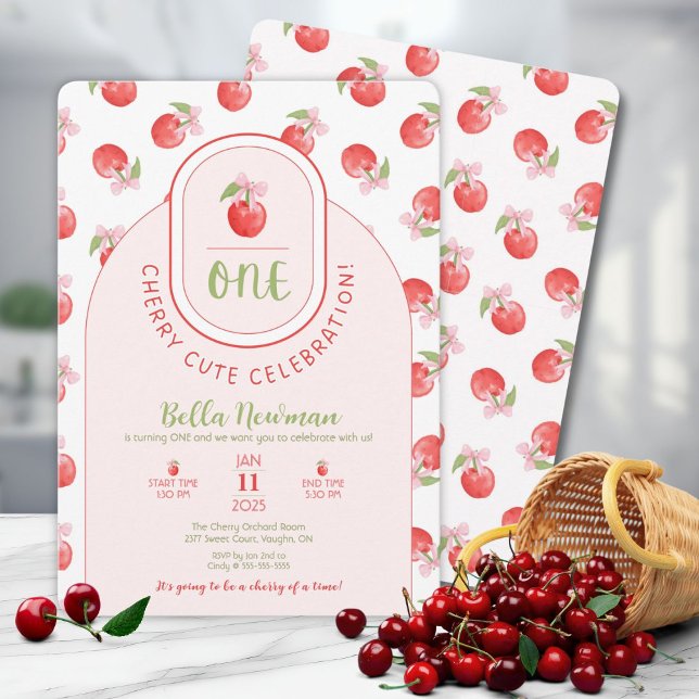 Einladung zu einem Niedlichen Geburtstag (ONE Cherry Cute Birthday Invitation!)