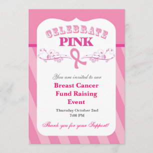 Einladung zu einem rosa Ribbon-Brustkrebs