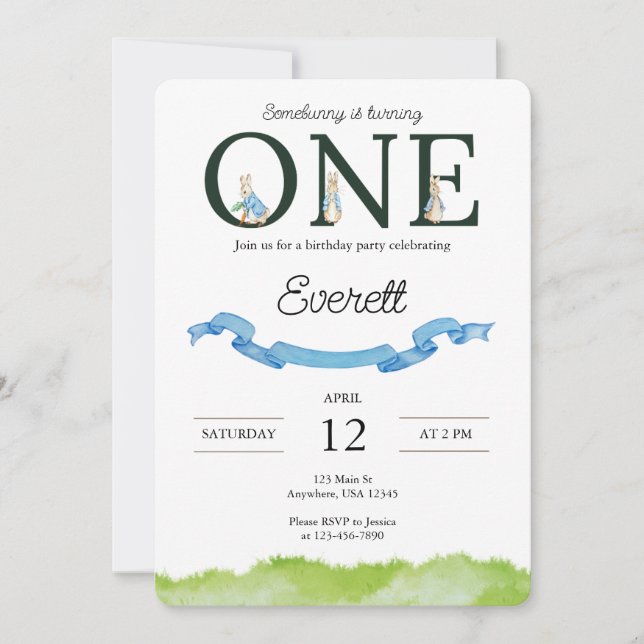 Einladung zu einem sonnigen ersten Geburtstag (Vorderseite)